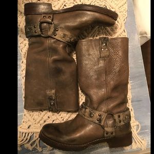 Frye leather harness boots size 7 1/2
